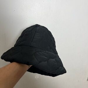 Black Quilted Puffer Bucket Hat from Zara